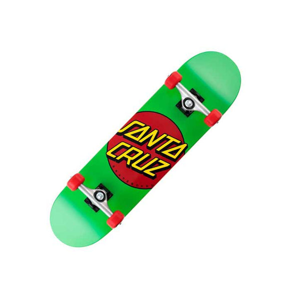 Santa Cruz Classic Dot Kids Skateboard - Mid - Green (36% Off)